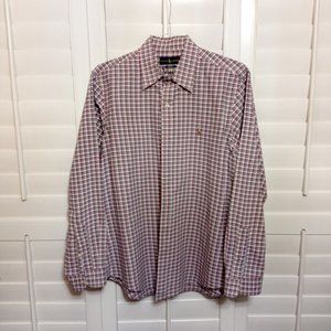 Polo Ralph Lauren Shirt Mens Long Sleeve Button Down Cotton Red Size L